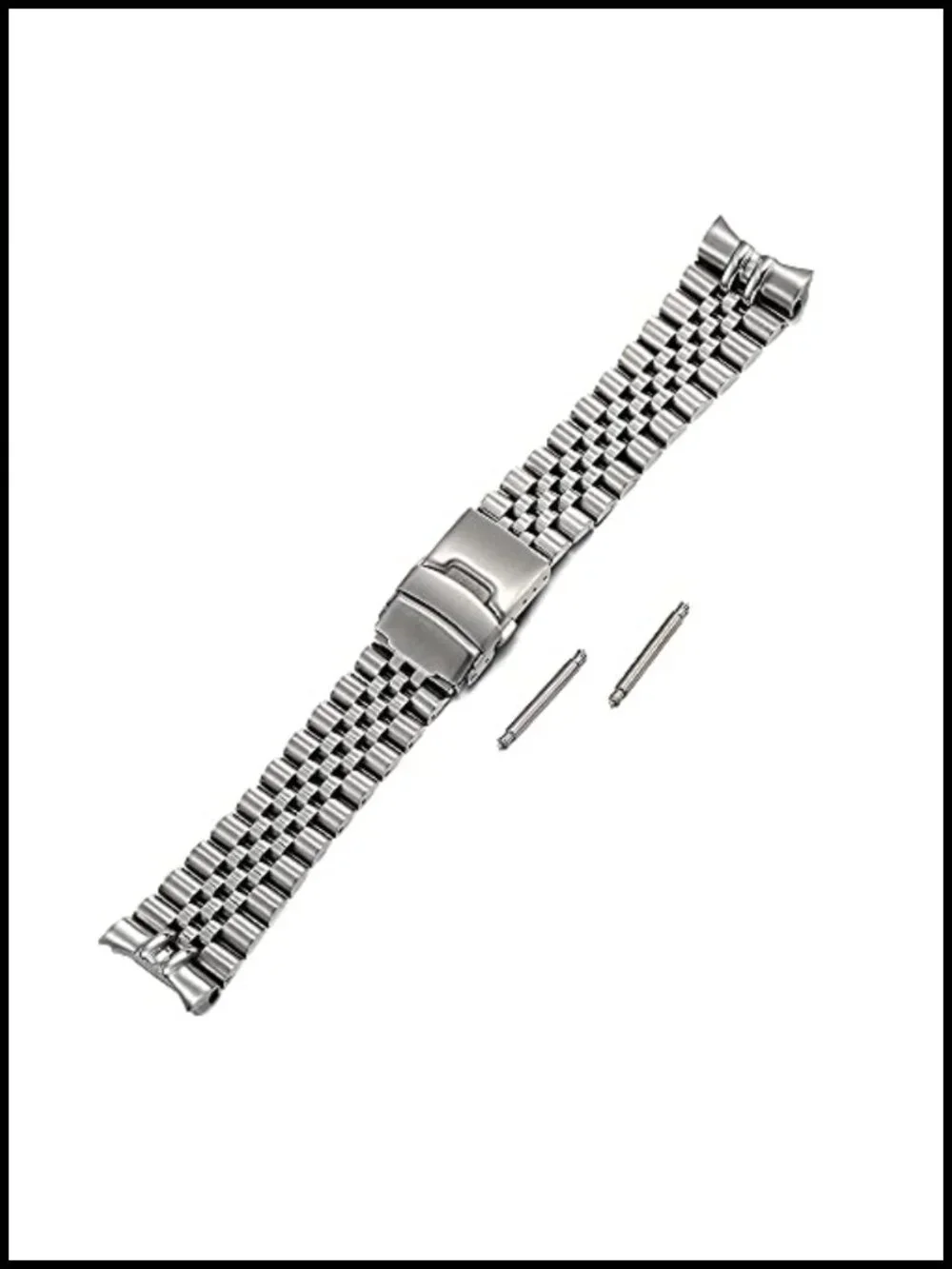 316L Stainless Steel Solid Curved End Jubilee Watch Band Bracelet Strap 22mm